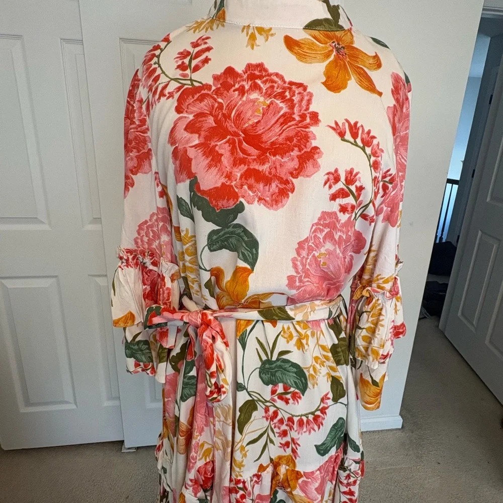 Pedal & Pup Floral Dress Dress with Ruffle Sleeves - Picture 7 of 9